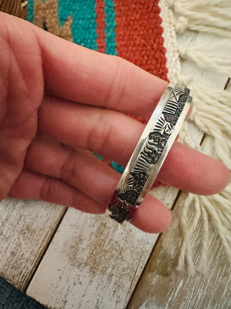 Navajo Sterling Silver Story Teller Cuff Bracelet Jewelry & Watches:Ethnic, Regional & Tribal:Bracelets & Charms Nizhoni Traders LLC