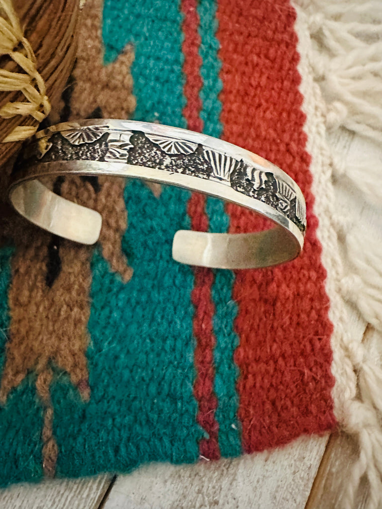 Navajo Sterling Silver Story Teller Cuff Bracelet Jewelry & Watches:Ethnic, Regional & Tribal:Bracelets & Charms Nizhoni Traders LLC