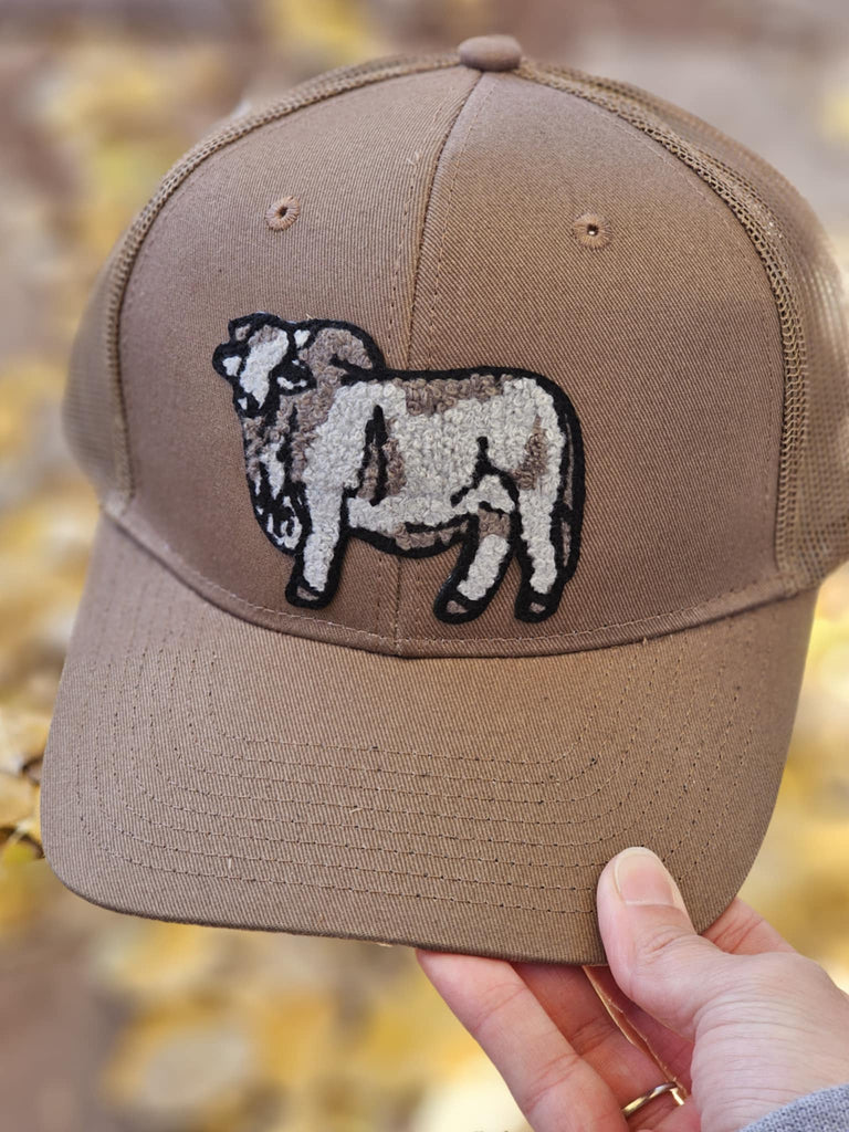 Tan Brahman Cow Snapback Trucker Hat trucker cap The Cinchy Cowgirl