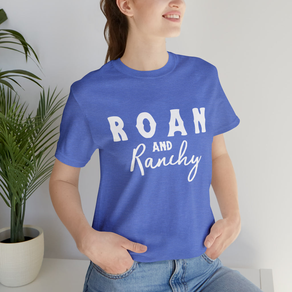 Roan & Ranchy Short Sleeve Tee Horse Color Shirt Printify Heather Columbia Blue XS 