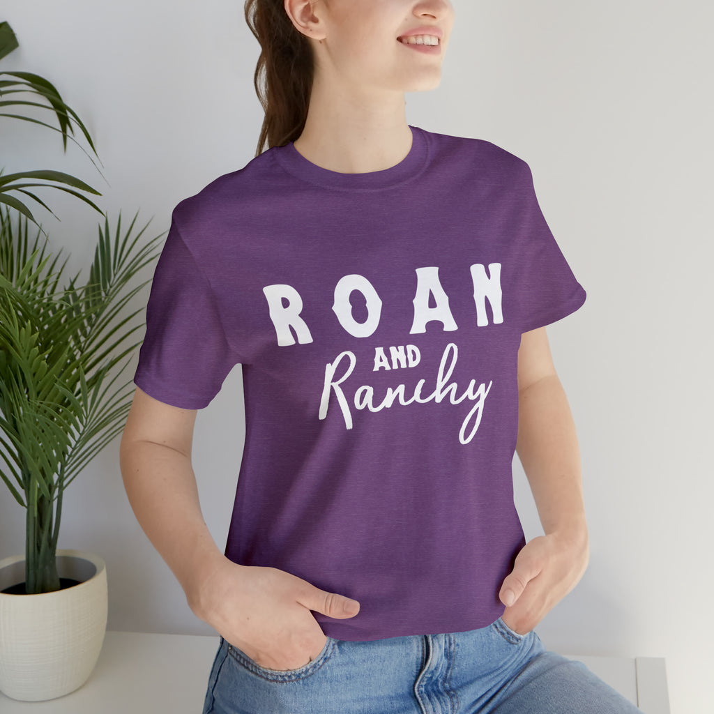 Roan & Ranchy Short Sleeve Tee Horse Color Shirt Printify Heather Team Purple XS 