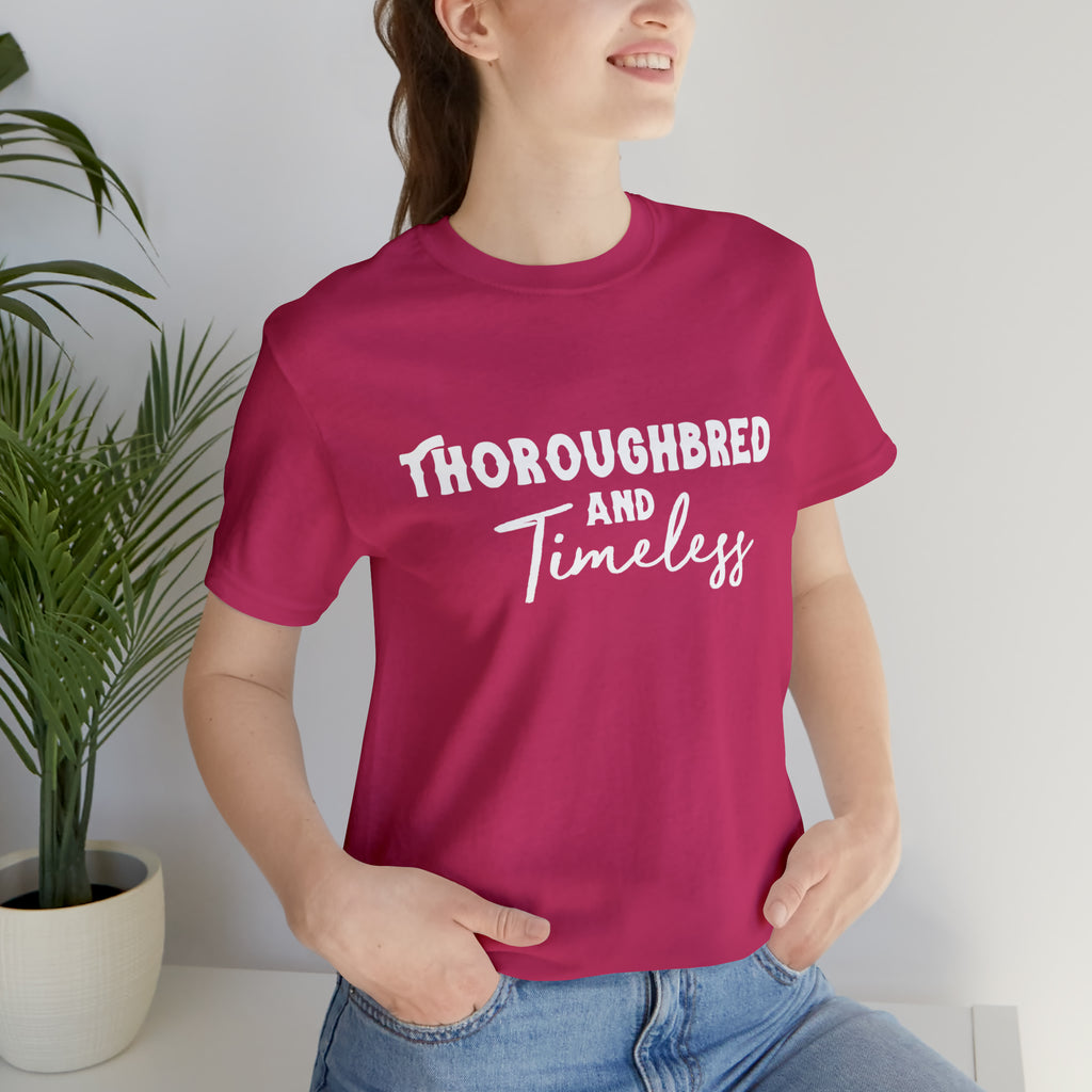 Thoroughbred & Timeless Short Sleeve Tee Horse Color Shirt Printify Berry XS 