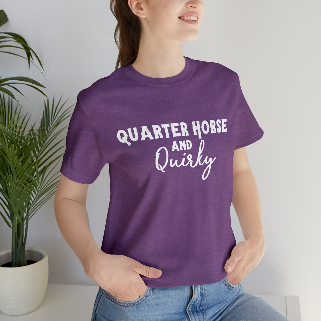 Quarter Horse & Quirky Short Sleeve Tee Horse Color Shirt Printify Heather Team Purple XS 