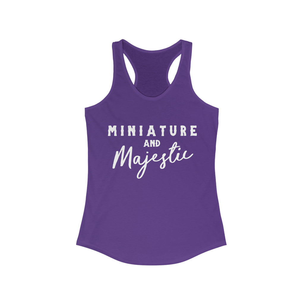 Miniature & Majestic Racerback Tank Horse Color Shirts Printify XS Solid Purple Rush 