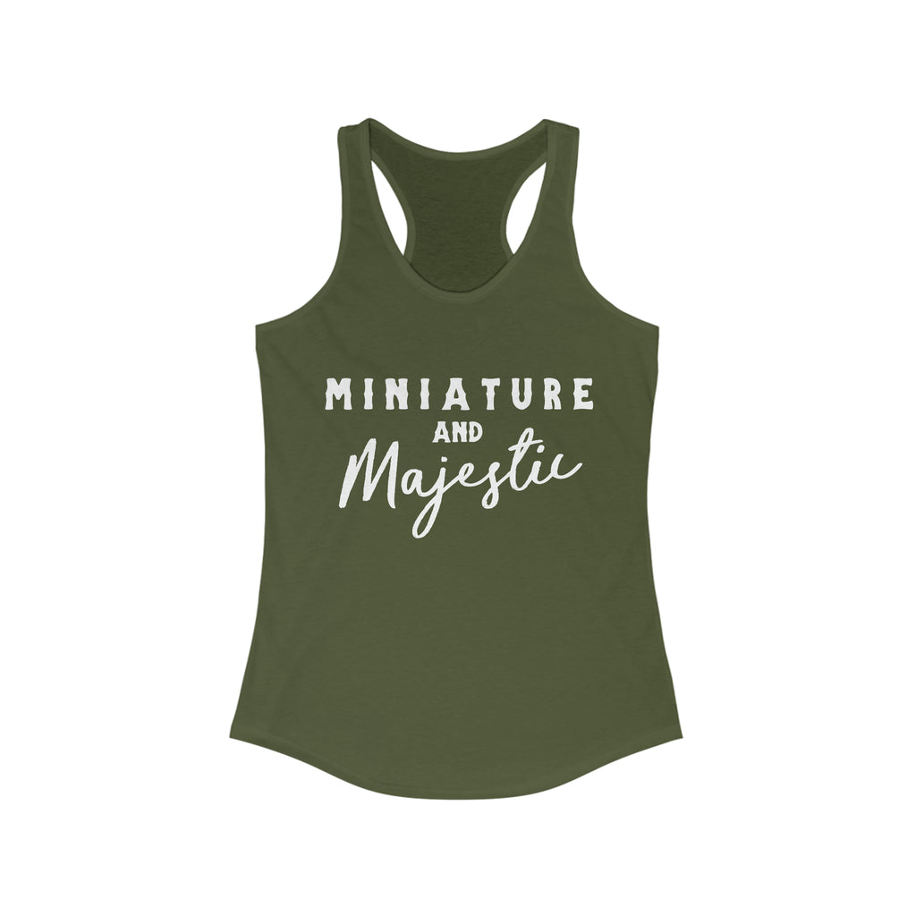 Miniature & Majestic Racerback Tank Horse Color Shirts Printify XS Solid Military Green 