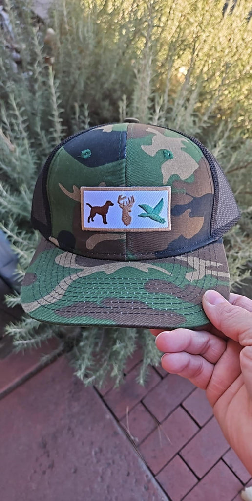 Camo Hunting Trio Patch Snapback Trucker Hat trucker cap The Cinchy Cowgirl