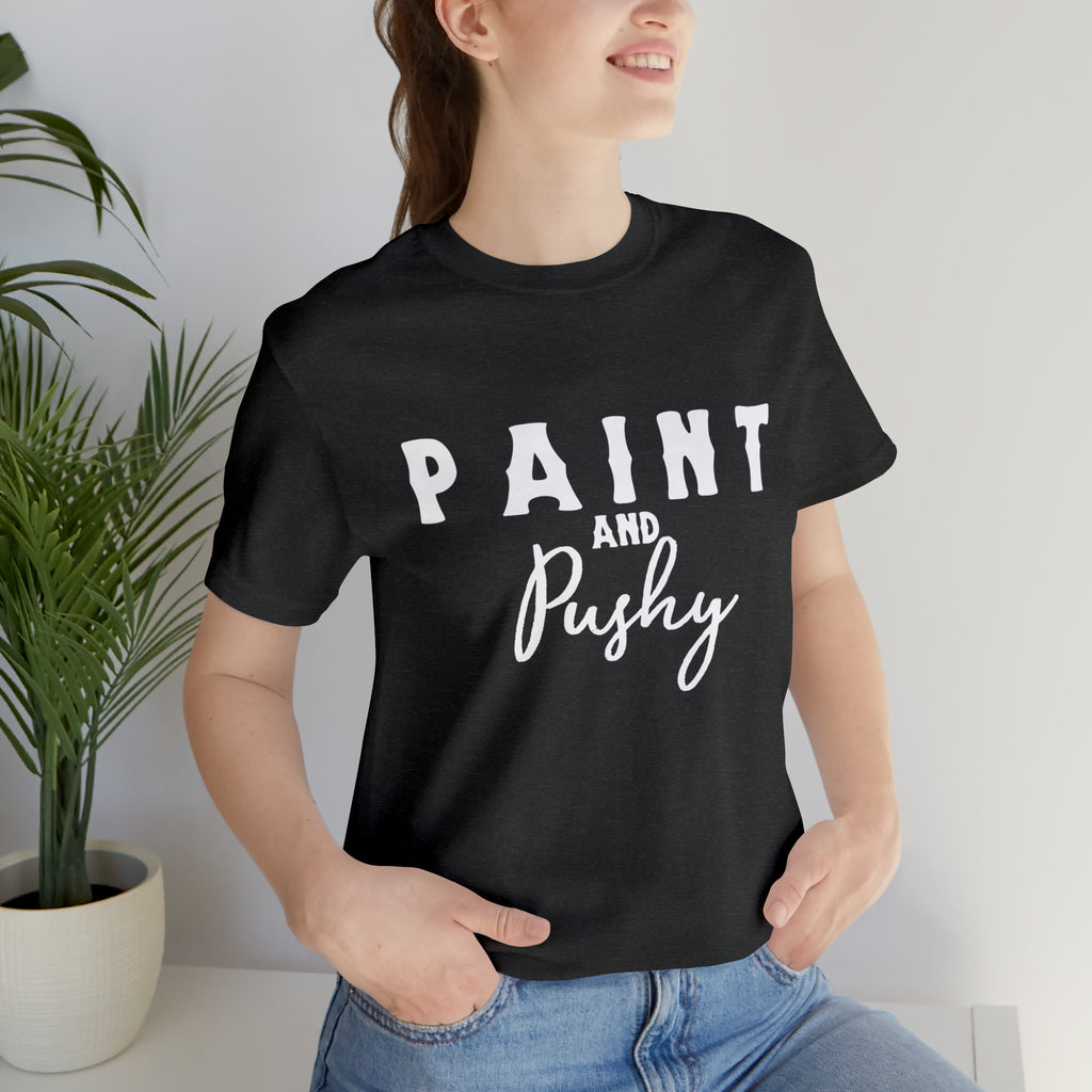 Paint & Pushy Short Sleeve Tee Horse Color Shirt Printify Dark Grey Heather XS 