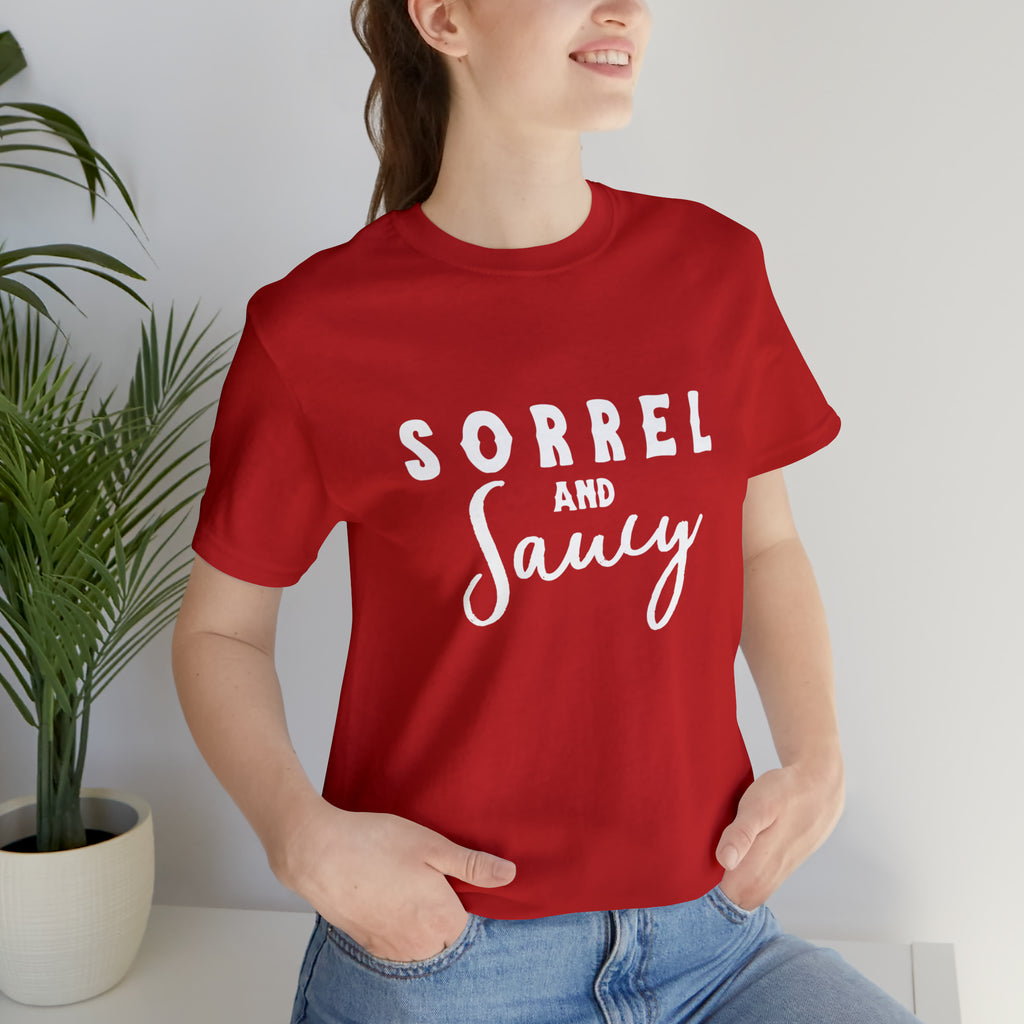 Sorrel & Saucy Short Sleeve Tee Horse Color Shirt Printify Red XS 