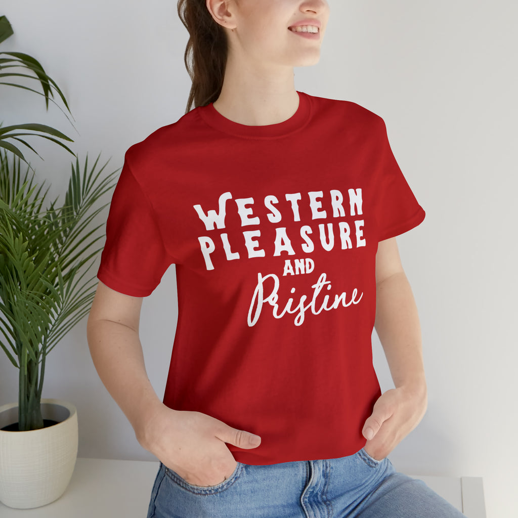 Western Pleasure & Prisitine Short Sleeve Tee Horse Riding Discipline Tee Printify Red M 