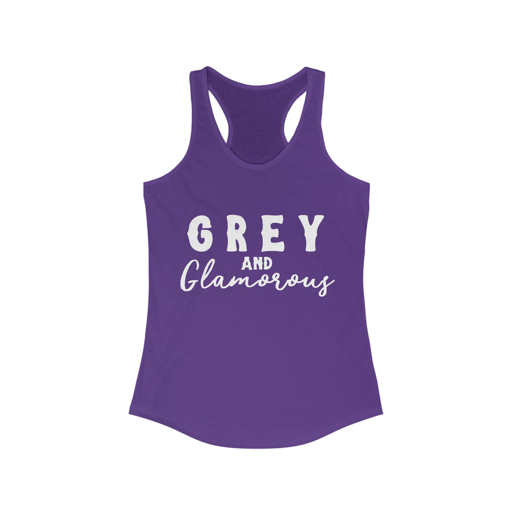 Grey & Glamorous Racerback Tank Horse Color Shirts Printify XS Solid Purple Rush 