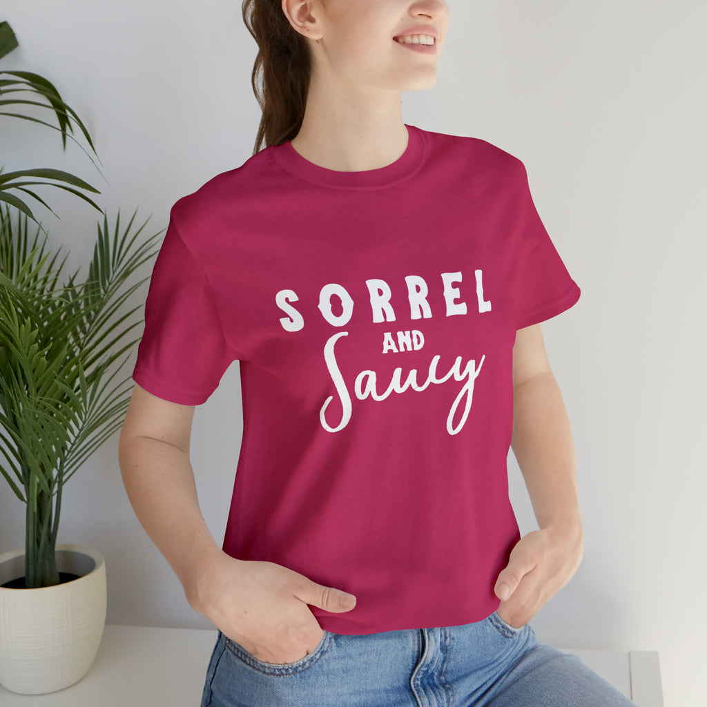 Sorrel & Saucy Short Sleeve Tee Horse Color Shirt Printify Berry XS 