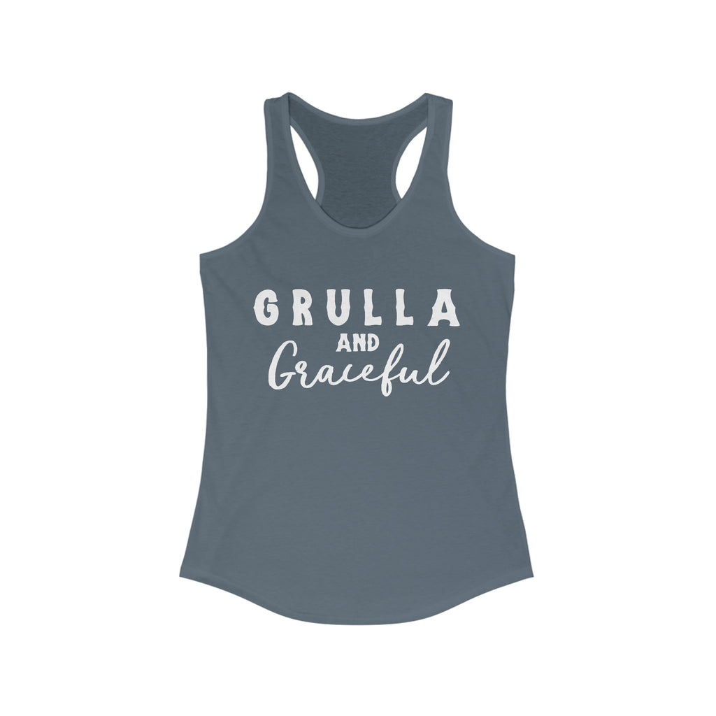Grulla & Graceful Racerback Tank Horse Color Shirts Printify XS Solid Indigo 