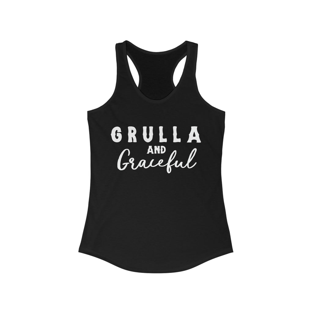 Grulla & Graceful Racerback Tank Horse Color Shirts Printify XS Solid Black 