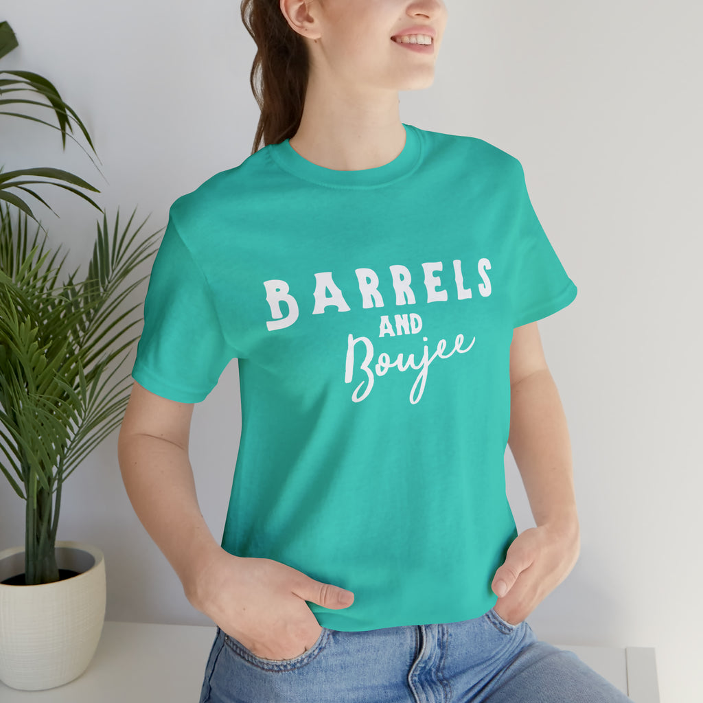 Barrels & Boujee Short Sleeve Tee Horse Riding Discipline Tee Printify Teal XS 