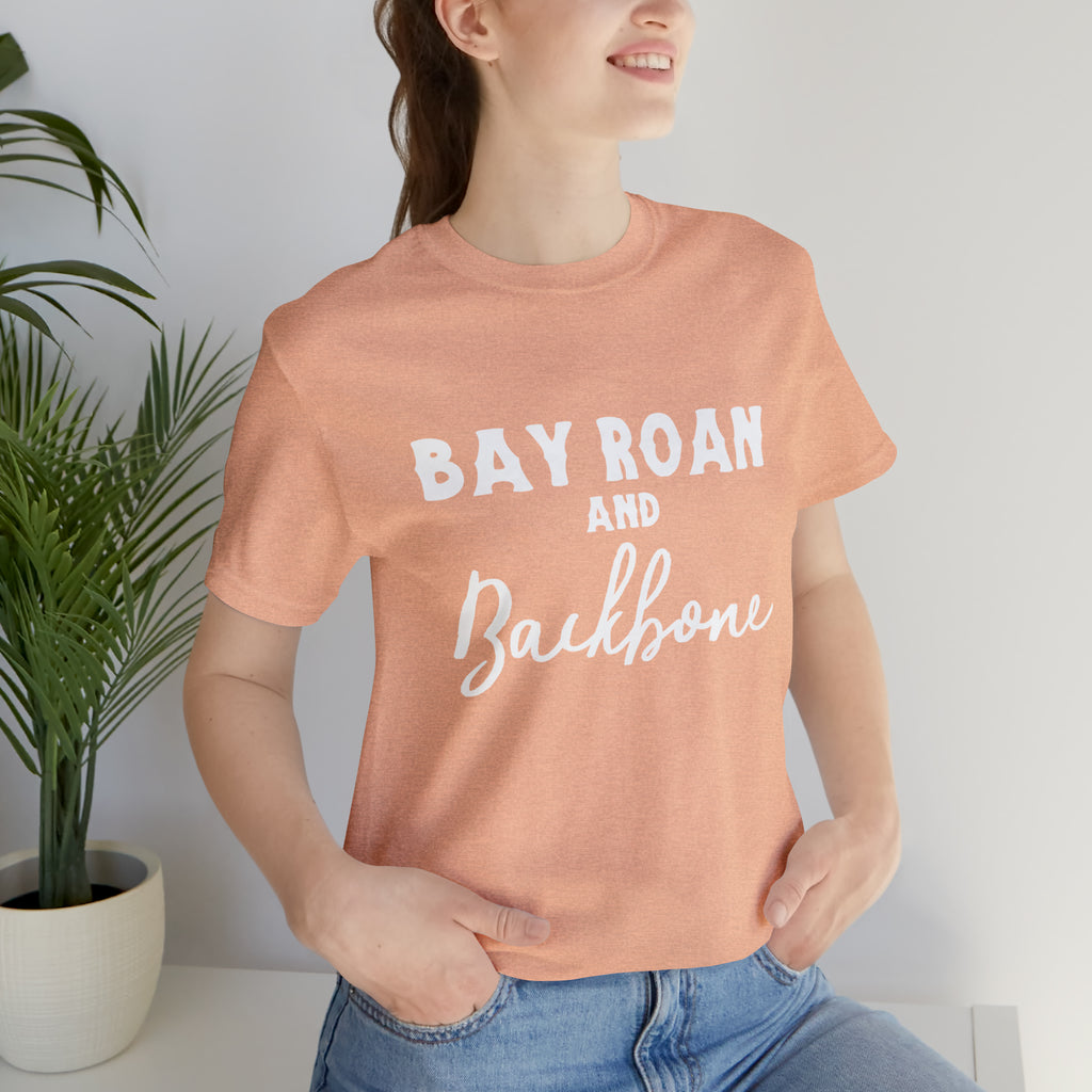 Bay Roan & Backbone Short Sleeve Tee Horse Color Shirt Printify Heather Peach XS