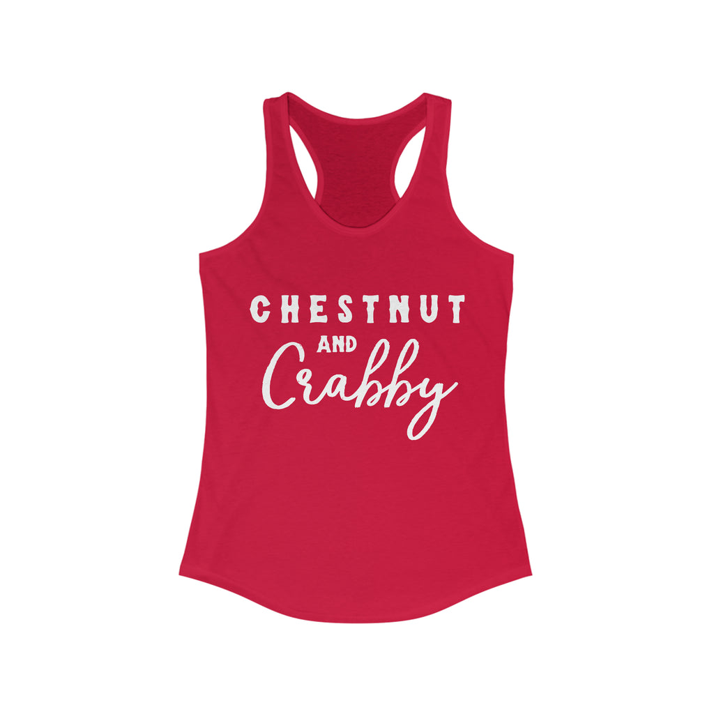 Chestnut & Crabby Racerback Tank Horse Color Shirts Printify XS Solid Red 