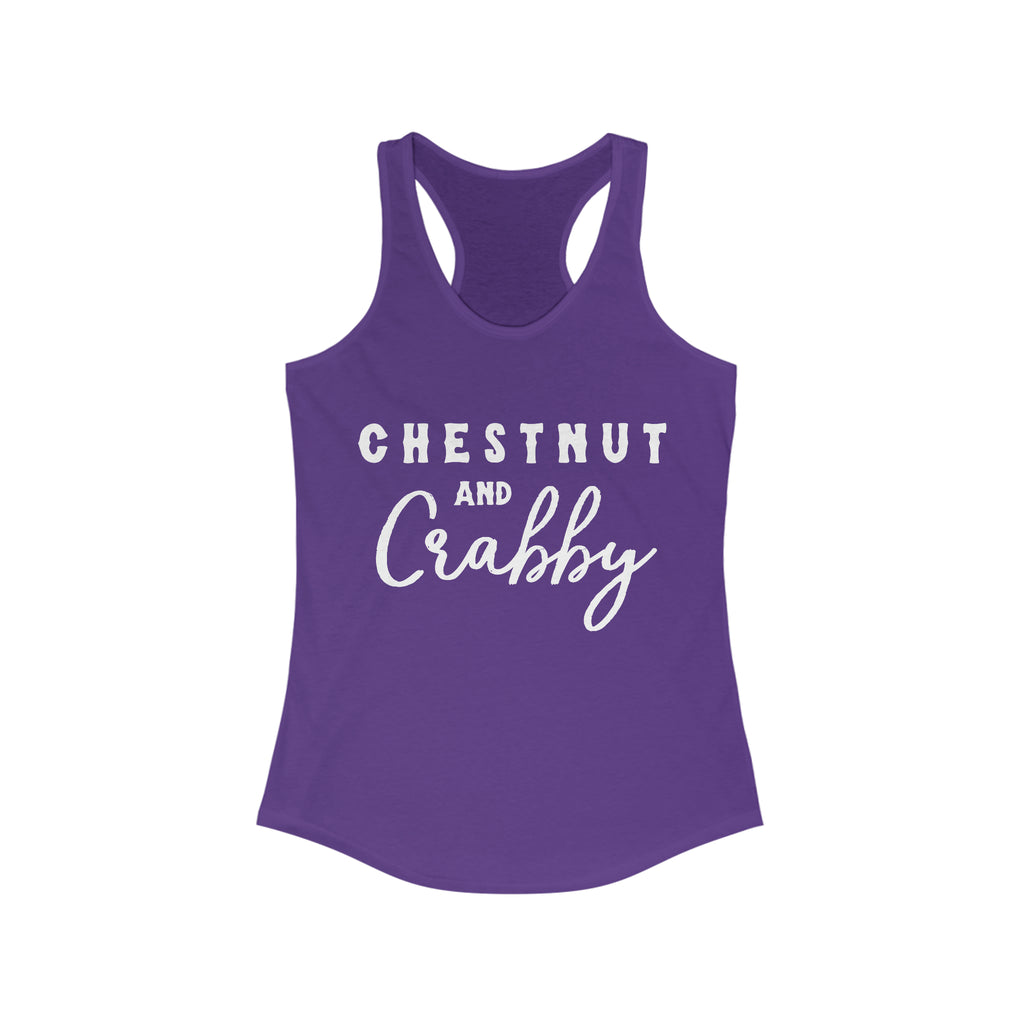 Chestnut & Crabby Racerback Tank Horse Color Shirts Printify XS Solid Purple Rush 