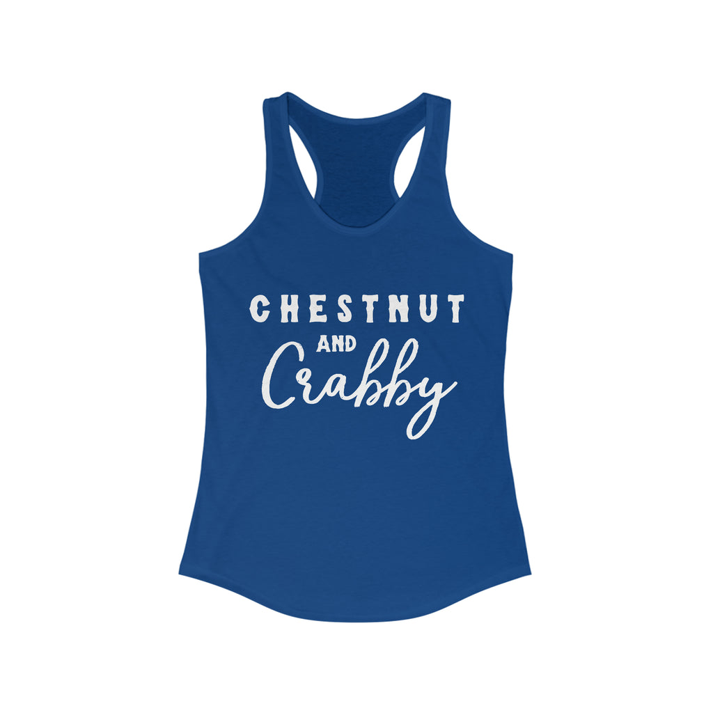 Chestnut & Crabby Racerback Tank Horse Color Shirts Printify XS Solid Royal 