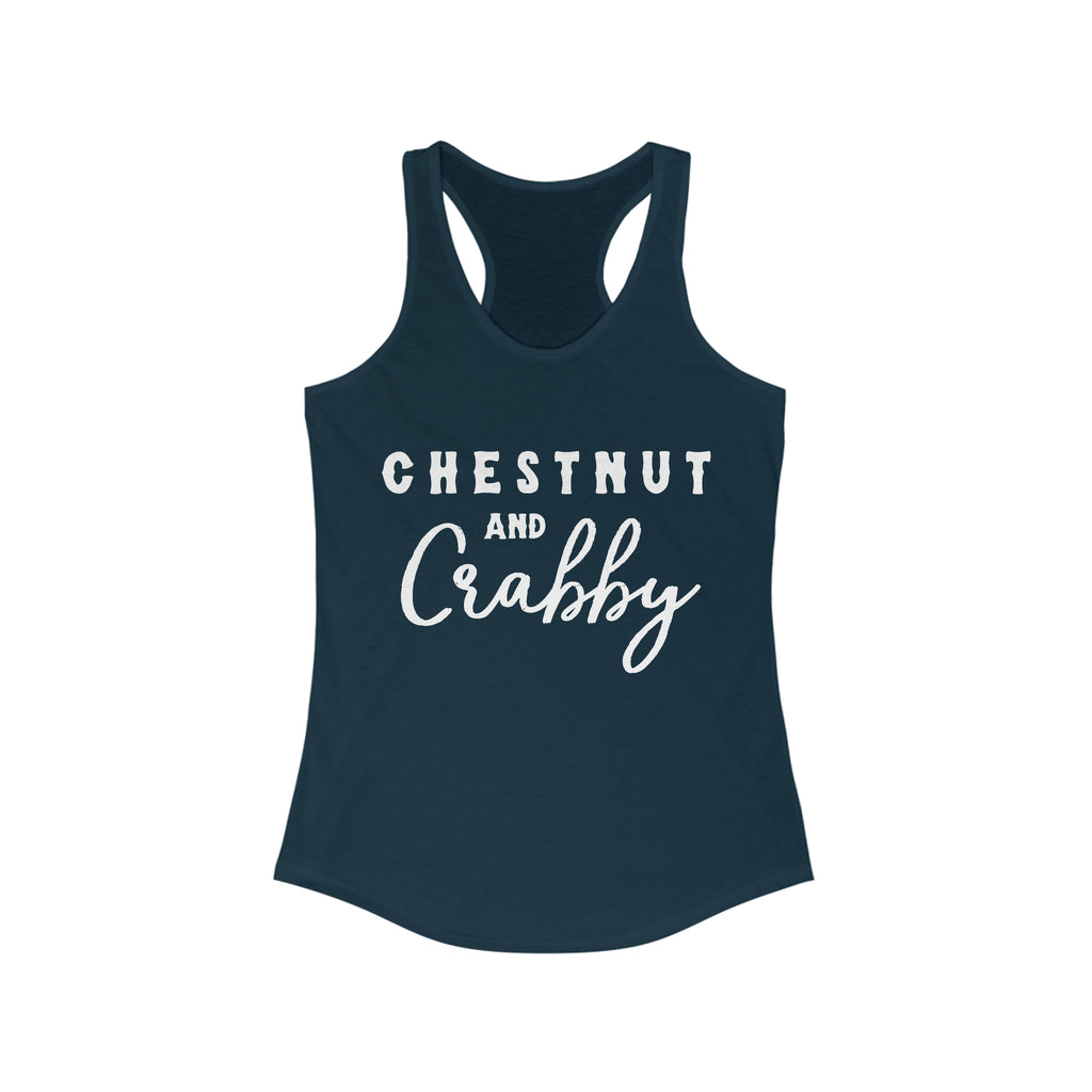 Chestnut & Crabby Racerback Tank Horse Color Shirts Printify XS Solid Midnight Navy 