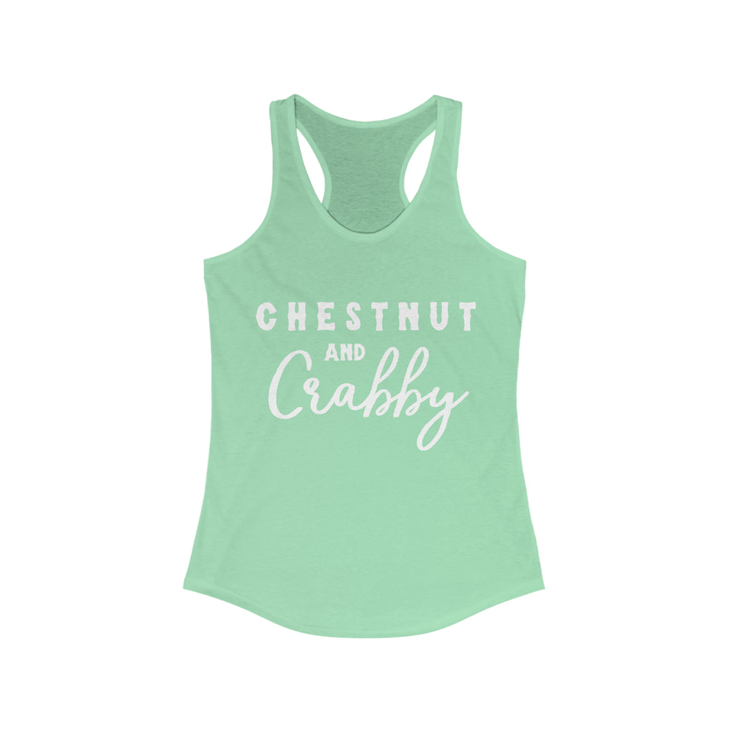 Chestnut & Crabby Racerback Tank Horse Color Shirts Printify XS Solid Mint 