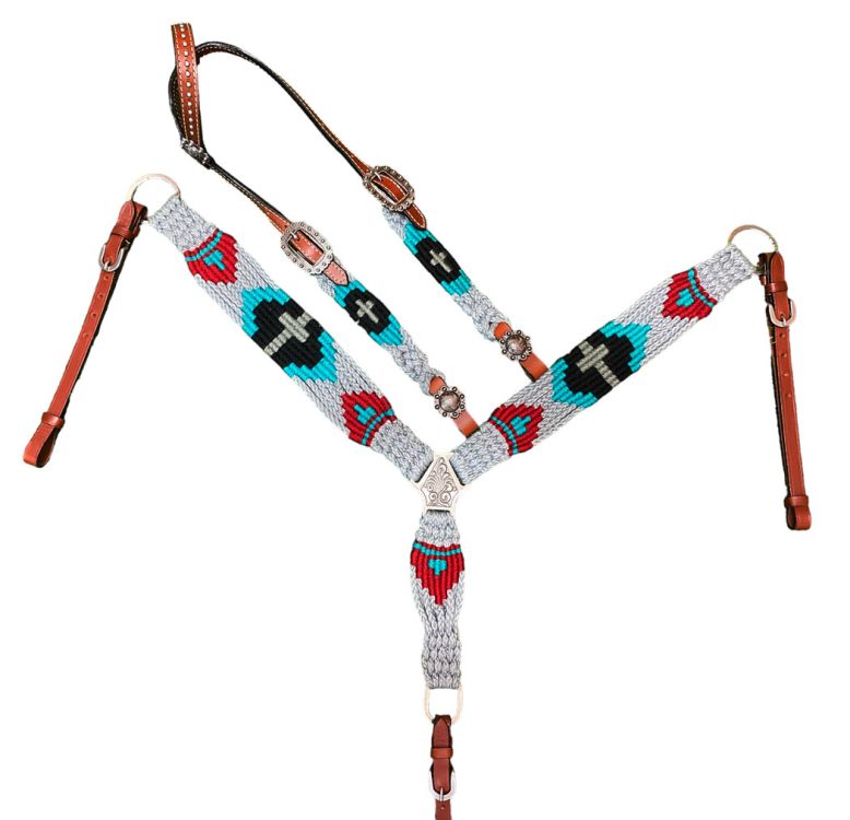 Pony Corded Cross One Ear Headstall Set headstall set Shiloh   