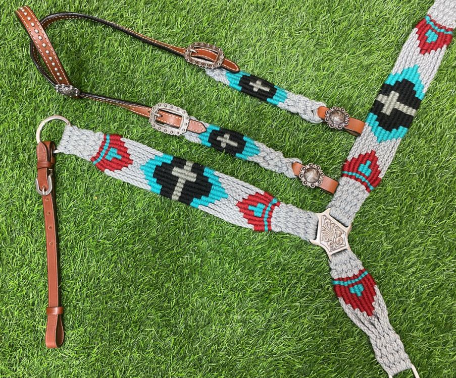 Pony Corded Cross One Ear Headstall Set headstall set Shiloh   