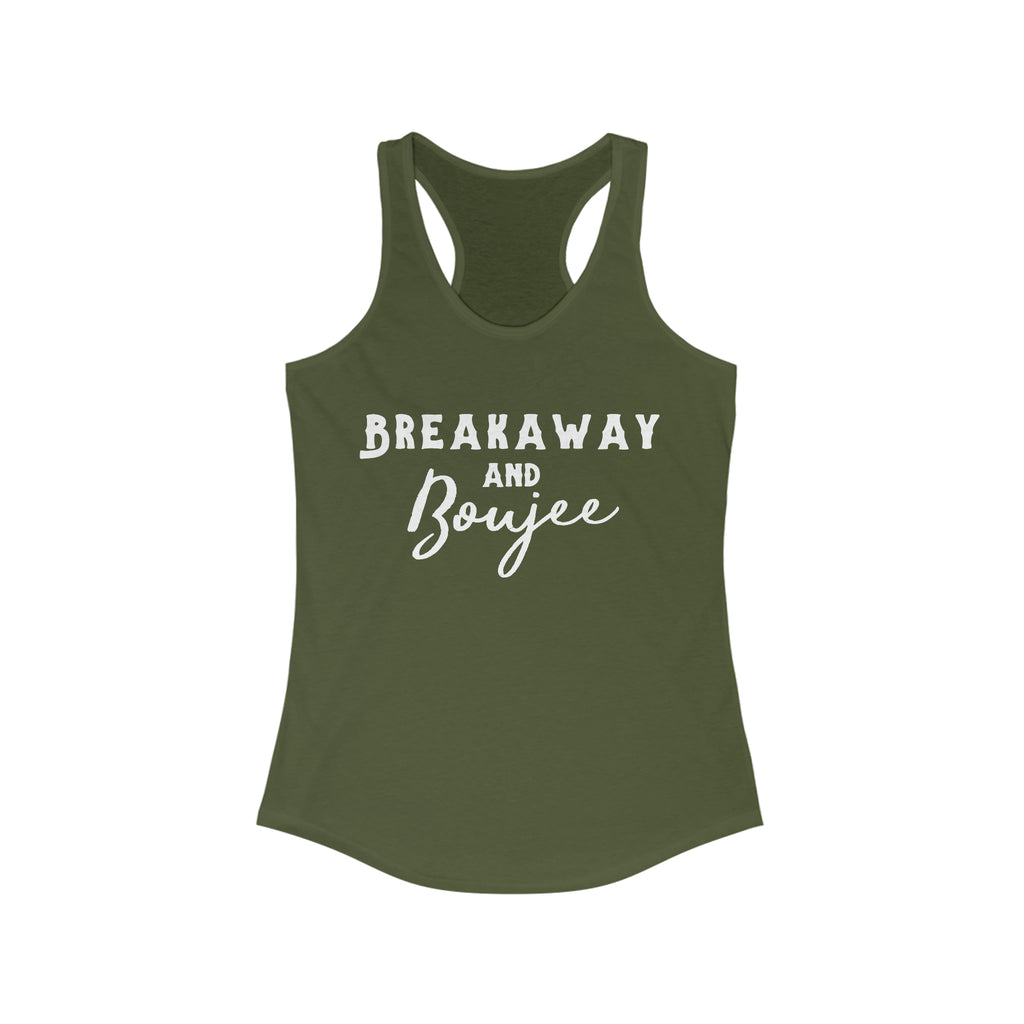 Breakaway & Boujee Racerback Tank Horse Riding Discipline Tee Printify XS Solid Military Green 