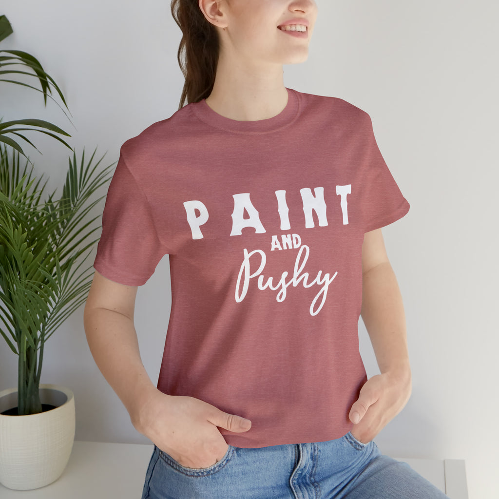 Paint & Pushy Short Sleeve Tee Horse Color Shirt Printify Heather Mauve XS 