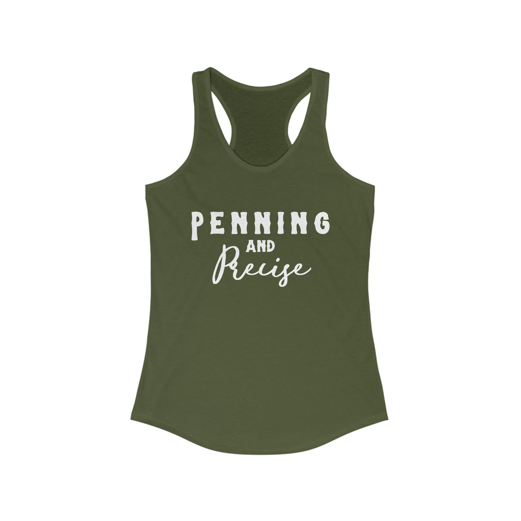 Penning & Precise Racerback Tank Horse Riding Discipline Tee Printify XS Solid Military Green 