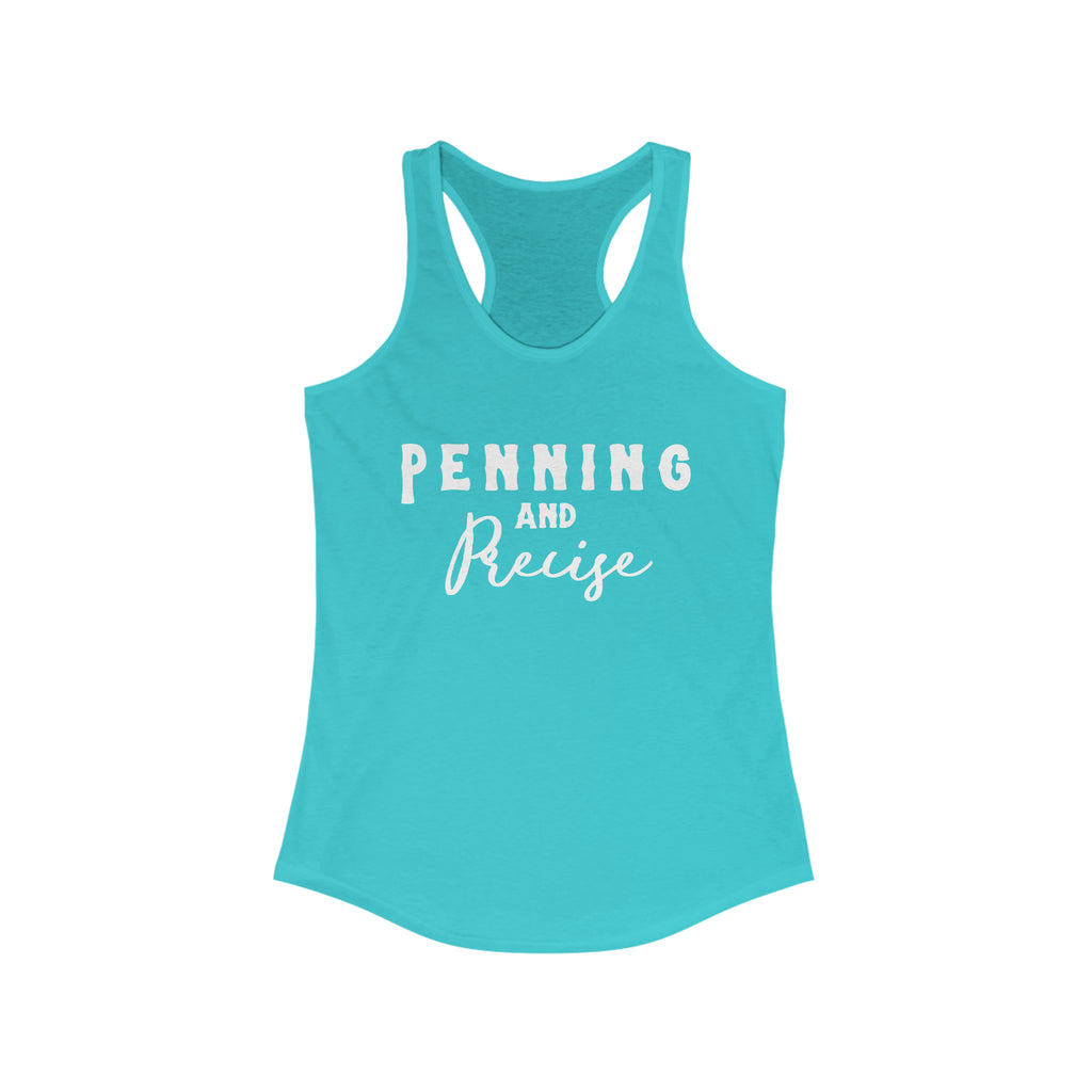 Penning & Precise Racerback Tank Horse Riding Discipline Tee Printify XS Solid Tahiti Blue 