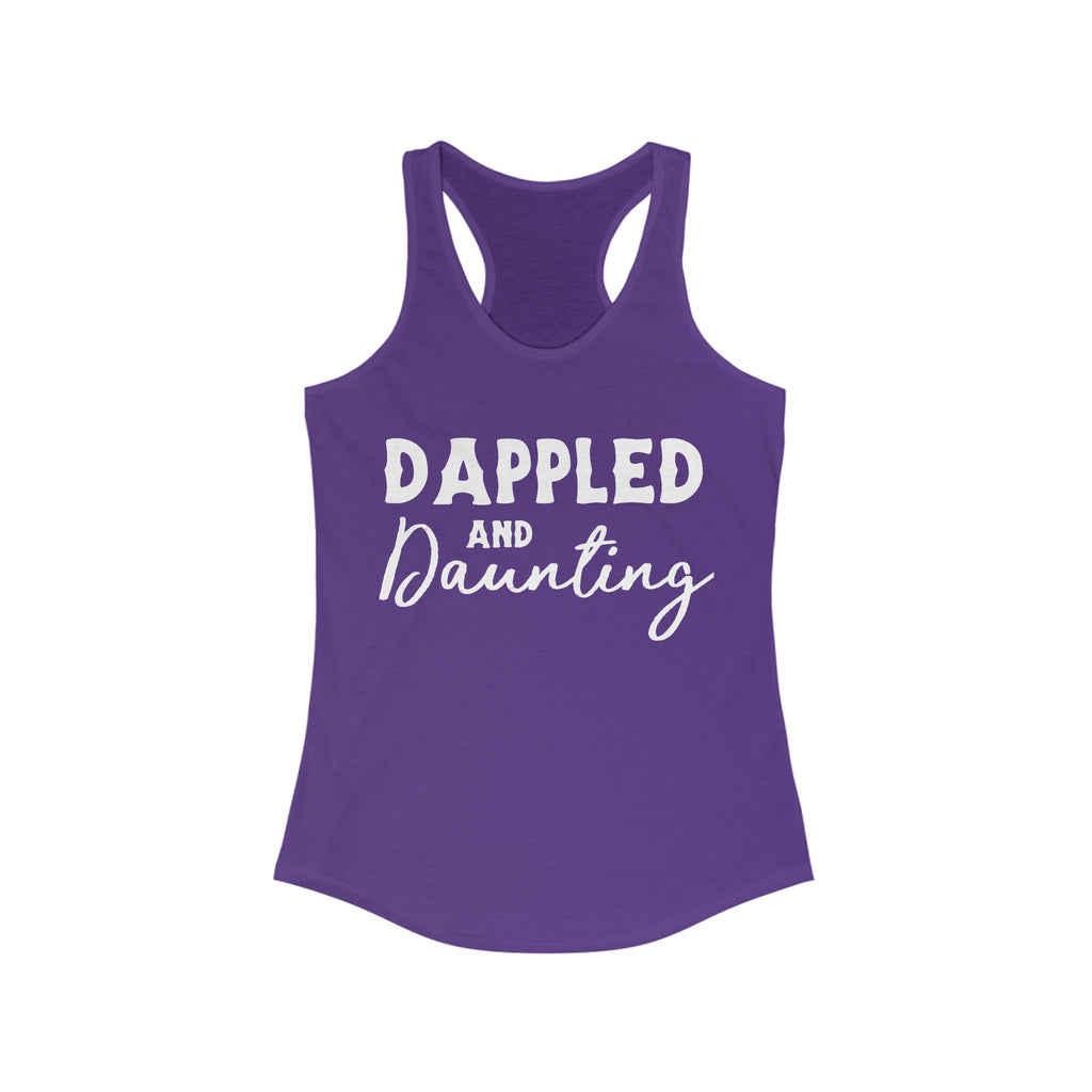 Dappled & Daunting Racerback Tank Horse Color Shirts Printify XS Solid Purple Rush 