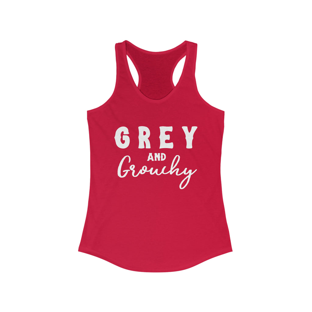 Grey & Grouchy Racerback Tank Horse Color Shirts Printify XS Solid Red 