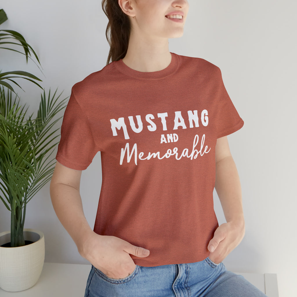 Mustang & Memorable Short Sleeve Tee Horse Color Shirt Printify Heather Clay XS 