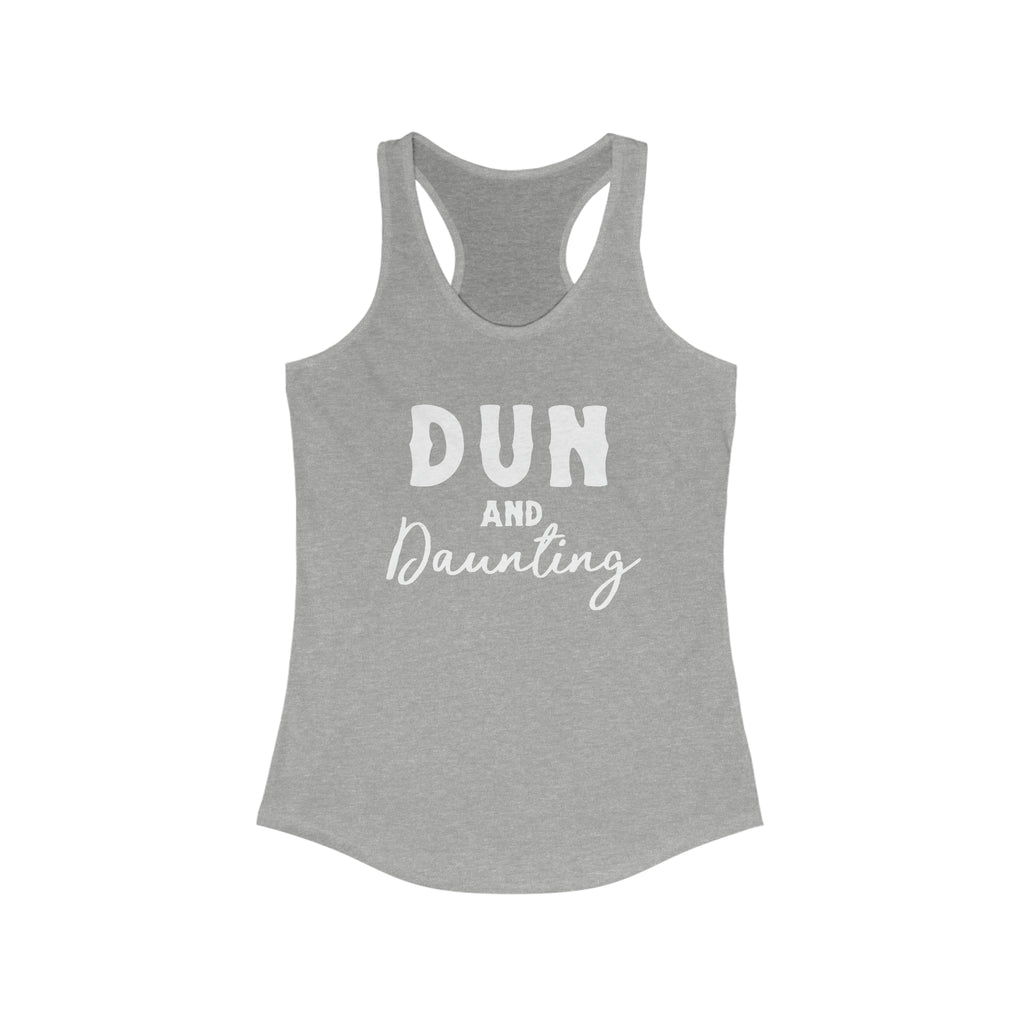 Dun & Daunting Racerback Tank Horse Color Shirts Printify XS Heather Grey 