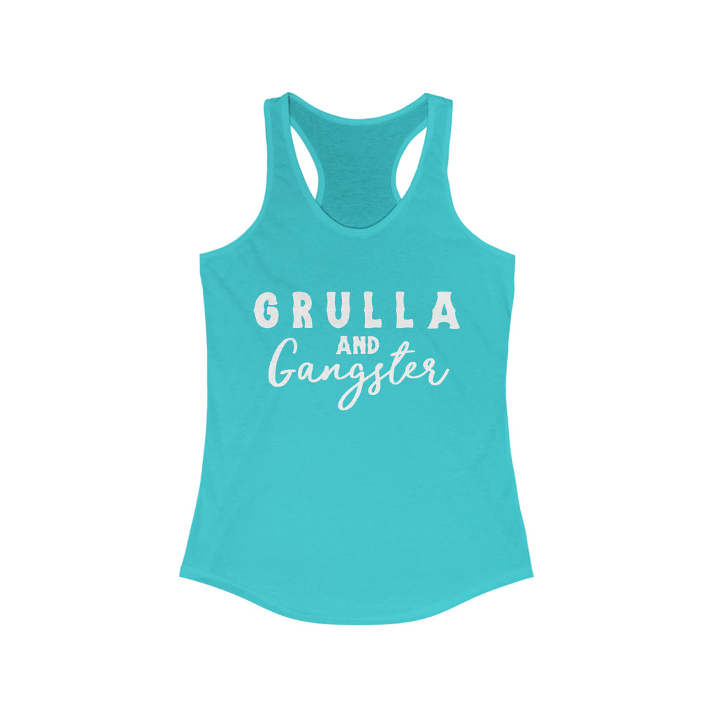 Grulla & Gangster Racerback Tank Horse Color Shirts Printify XS Solid Tahiti Blue 