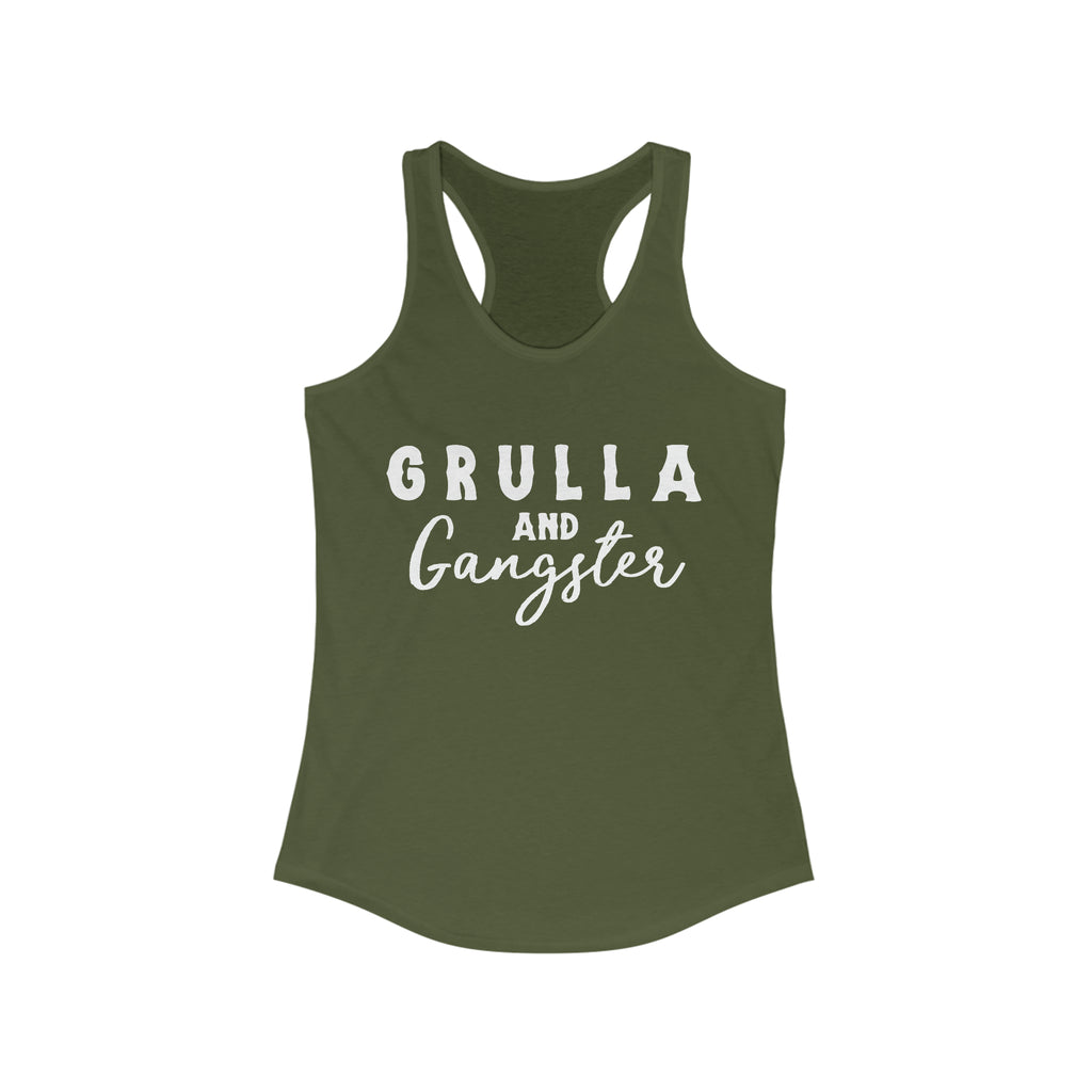 Grulla & Gangster Racerback Tank Horse Color Shirts Printify S Solid Military Green 