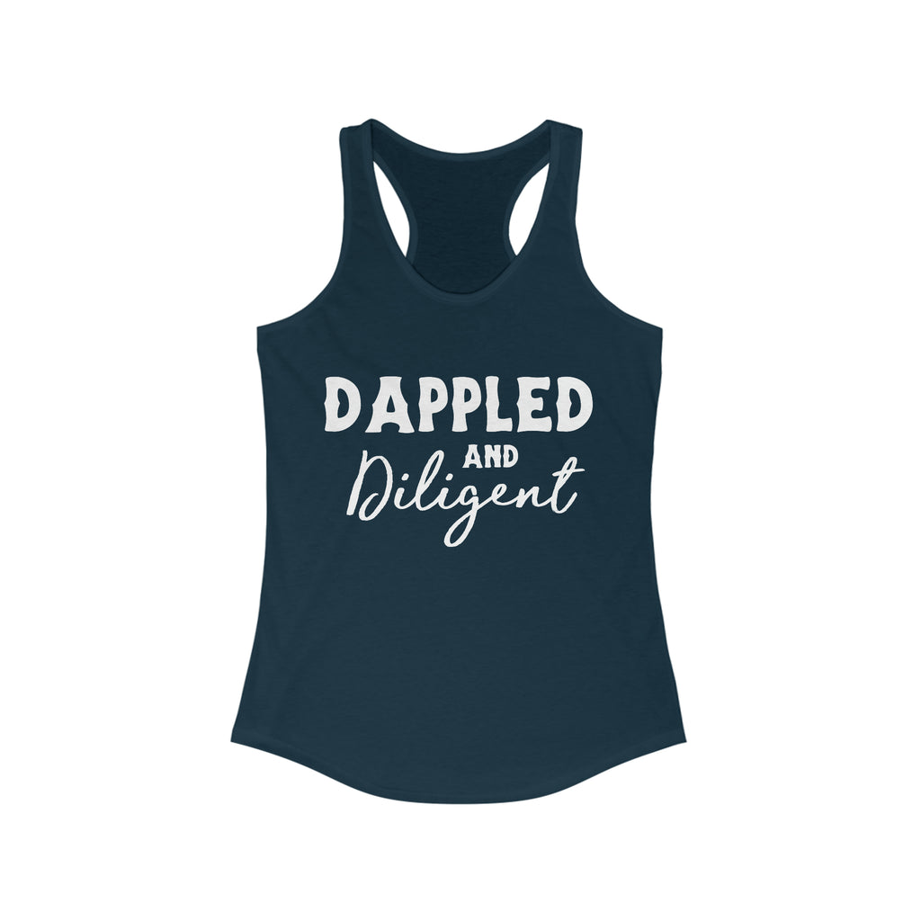 Dappled & Diligent Racerback Tank Horse Color Shirts Printify XS Solid Midnight Navy 