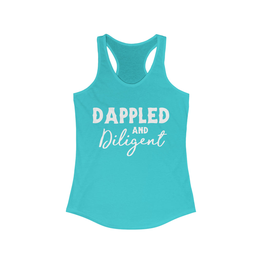 Dappled & Diligent Racerback Tank Horse Color Shirts Printify XS Solid Tahiti Blue 