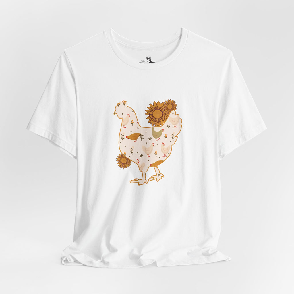 Sunflower Chicken Short Sleeve Graphic Tee T-Shirt Printify