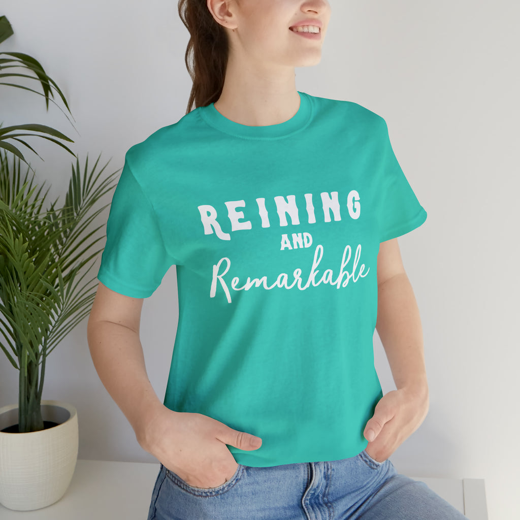 Reining & Remarkable Short Sleeve Tee Horse Riding Discipline Tee Printify Teal XS