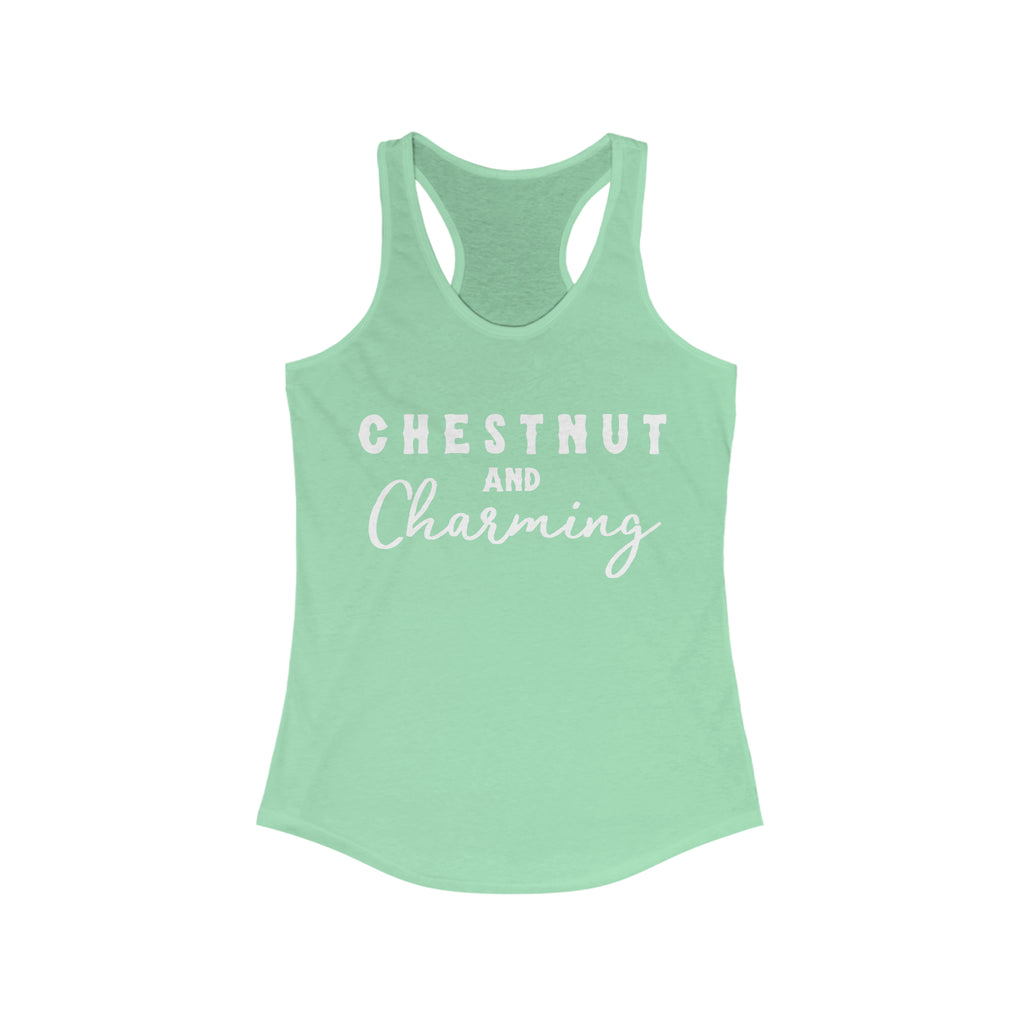 Chestnut & Charming Racerback Tank Horse Color Shirts Printify XS Solid Mint 