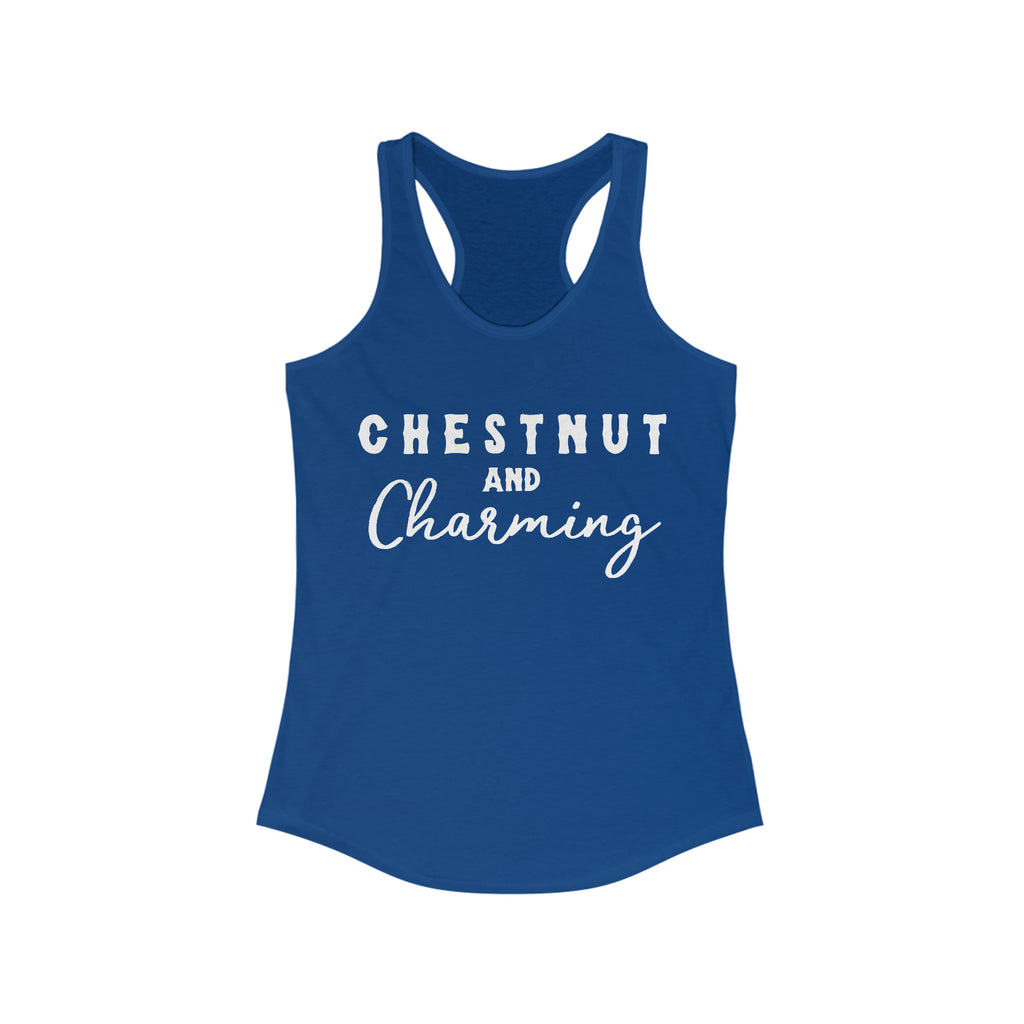 Chestnut & Charming Racerback Tank Horse Color Shirts Printify XS Solid Royal 