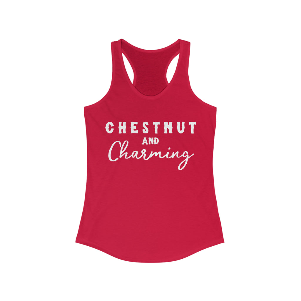 Chestnut & Charming Racerback Tank Horse Color Shirts Printify XS Solid Red 