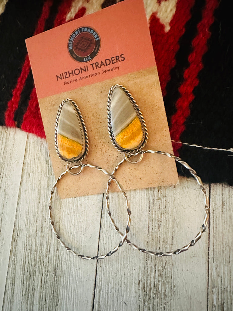 The Busy Bee Hoop Earrings NT jewelry Nizhoni Traders LLC   