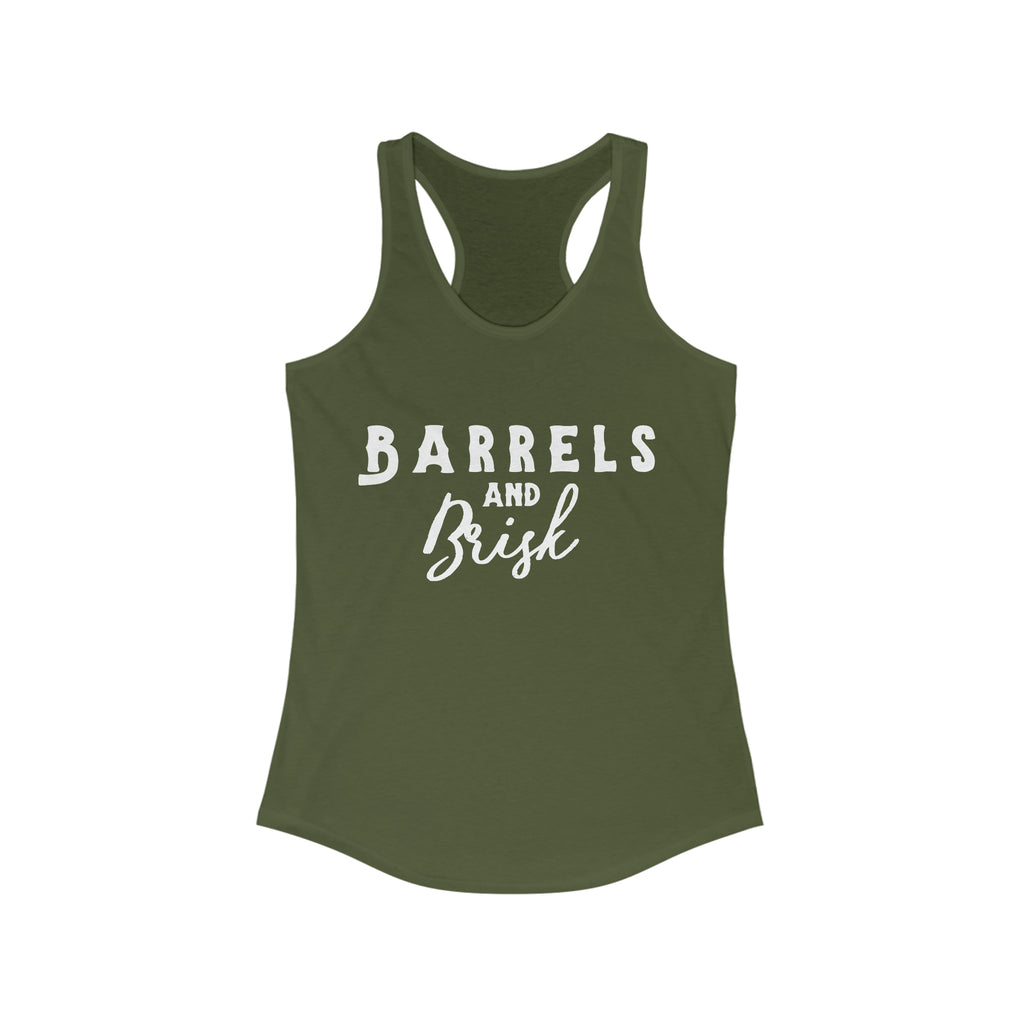 Barrels & Brisk Racerback Tank Horse Riding Discipline Tee Printify XS Solid Military Green 