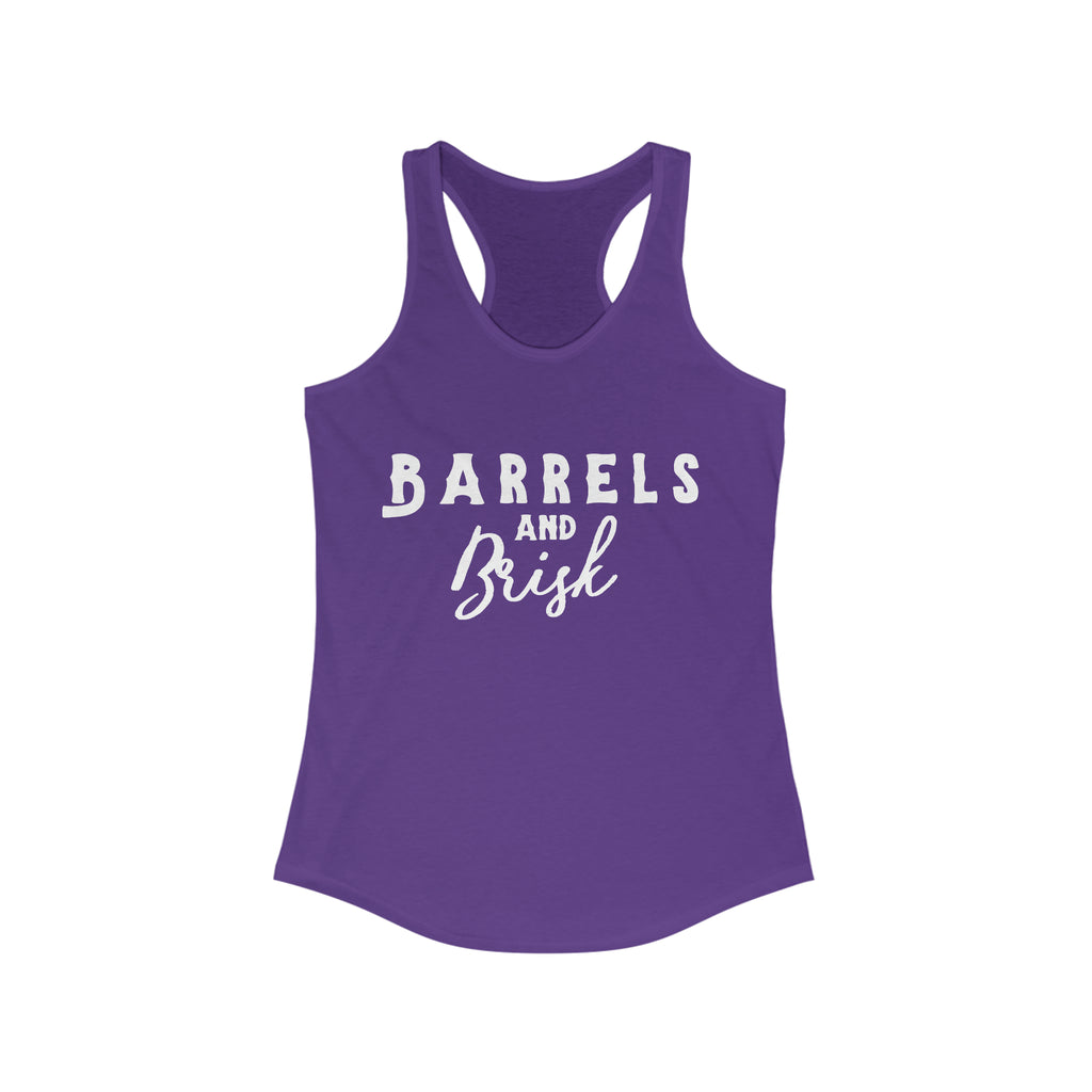 Barrels & Brisk Racerback Tank Horse Riding Discipline Tee Printify XS Solid Purple Rush 