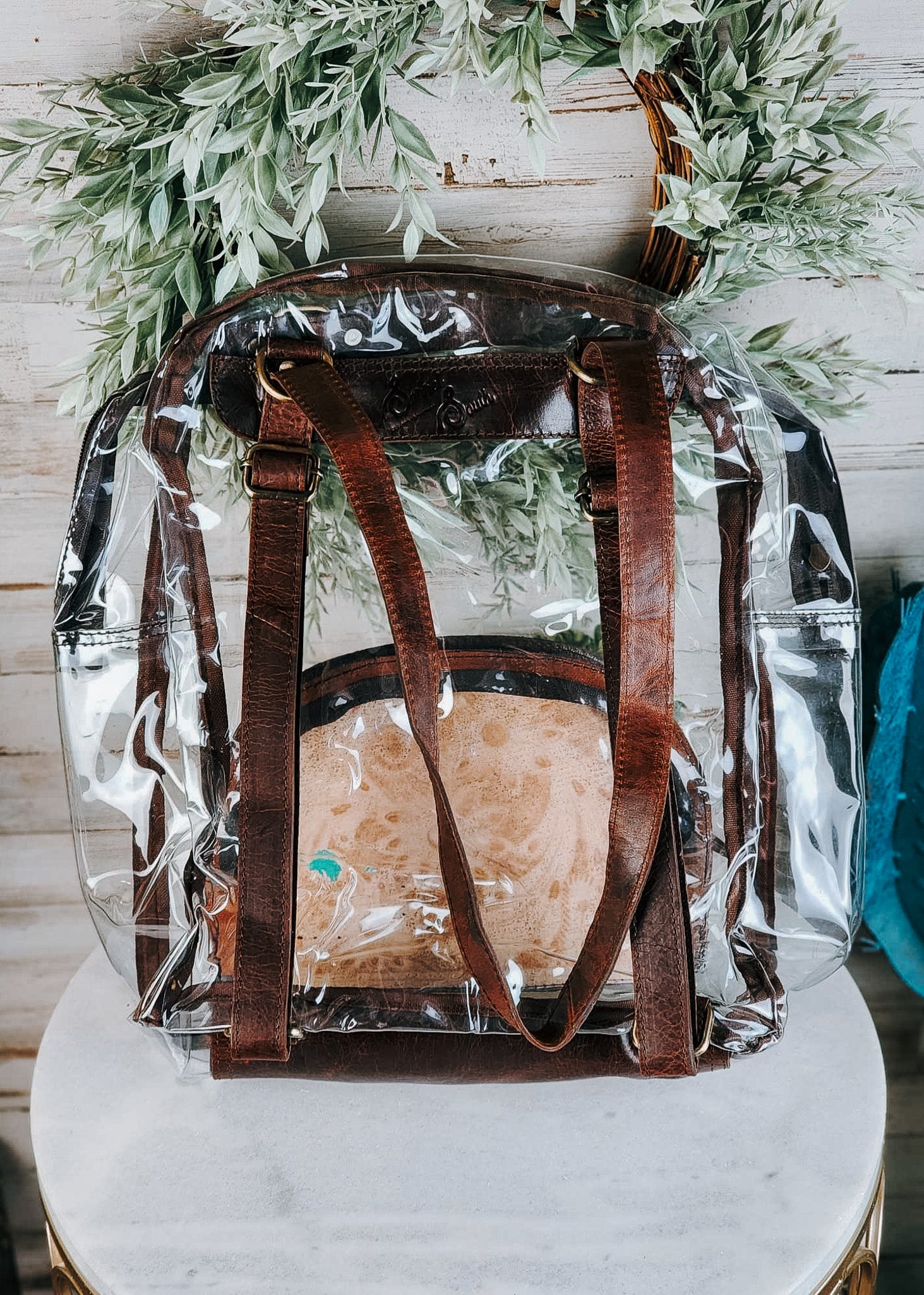 Clear rose gold backpack sale