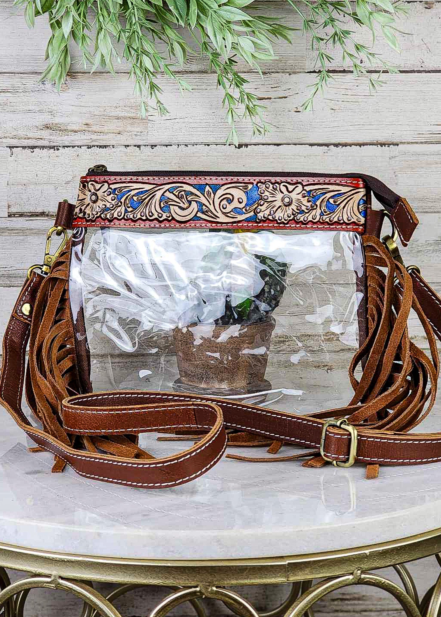 Genuine Leather Floral Tooled Fringe Crossbody Bag – The Cinchy Cowgirl