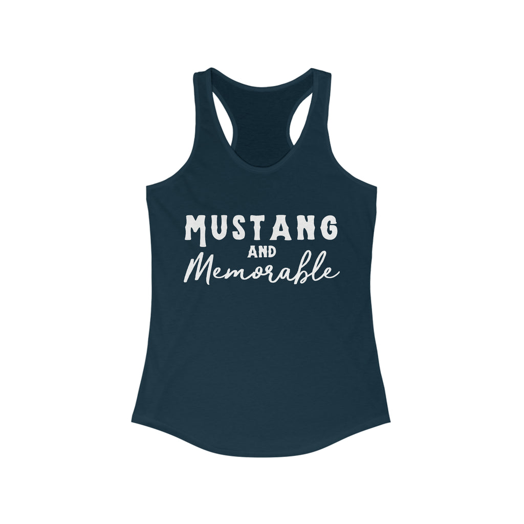 Mustang & Memorable Racerback Tank Horse Color Shirts Printify XS Solid Midnight Navy 