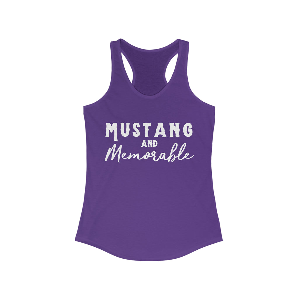 Mustang & Memorable Racerback Tank Horse Color Shirts Printify XS Solid Purple Rush 